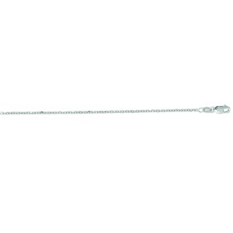 14 Karat White Gold 1.50mm 18 Inch Cable Link Chain Necklace