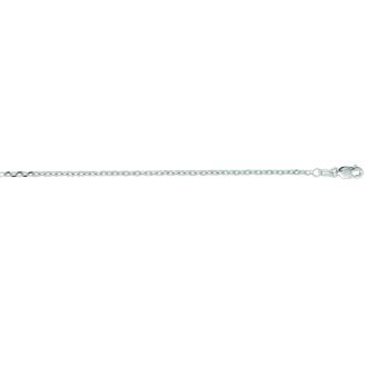 14 Karat White Gold 1.80mm 16 Inch Cable Link Chain Necklace