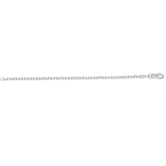14 Karat White Gold 2.30mm 16 Inch Cable Link Chain Necklace