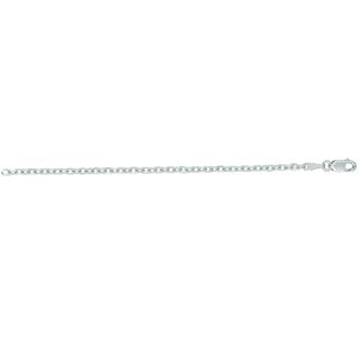 14 Karat White Gold 2.30mm 18 Inch Cable Link Chain Necklace