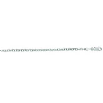 14 Karat White Gold 3.10mm 18 Inch Cable Link Chain Necklace