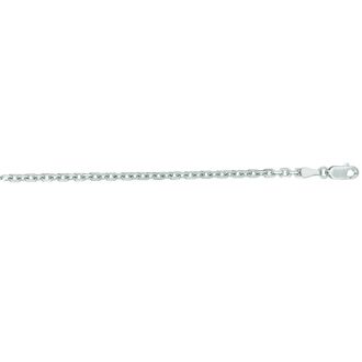 14 Karat White Gold 3.10mm 22 Inch Cable Link Chain Necklace