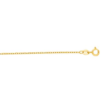 14 Karat Yellow Gold 1.30mm 16 Inch Faceted Cable Link Chain Necklace