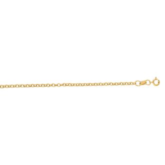 14 Karat Yellow Gold 1.90mm 16 Inch Rolo Link Chain Necklace