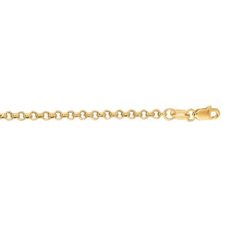 14 Karat Yellow Gold 2.30mm 24 Inch Rolo Link Chain Necklace