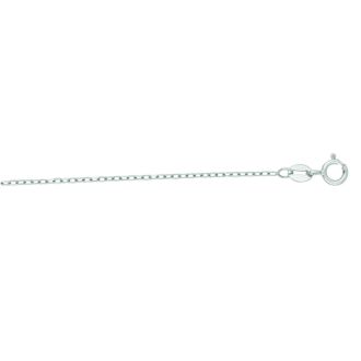 14 Karat White Gold 1.30mm 18 Inch Faceted Cable Link Chain Necklace