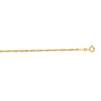 14 Karat Yellow Gold 1.70mm 16 Inch Singapore Chain Necklace