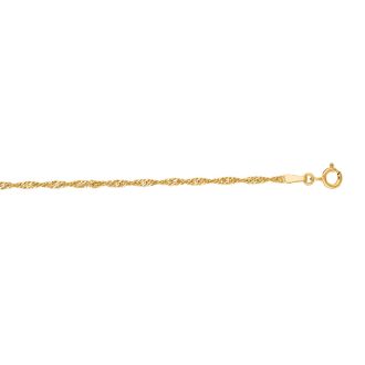 14 Karat Yellow Gold 1.70mm 20 Inch Singapore Chain Necklace