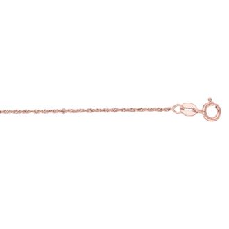 14 Karat Rose Gold 1.0mm 16 Inch Singapore Chain Necklace