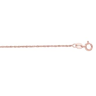 14 Karat Rose Gold 1.0mm 20 Inch Singapore Chain Necklace