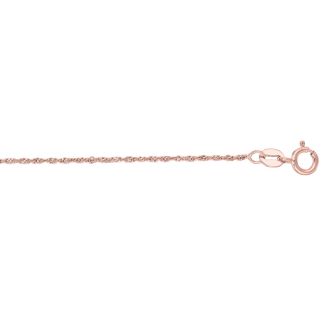 14 Karat Rose Gold 1.0mm 20 Inch Singapore Chain Necklace