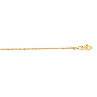 14 Karat Yellow Gold 1.1mm 16 Inch Sparkle Chain Necklace
