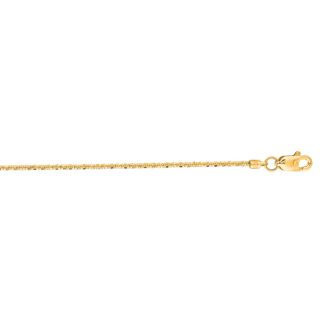 14 Karat Yellow Gold 1.1mm 16 Inch Sparkle Chain Necklace