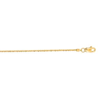 14 Karat Yellow Gold 1.1mm 20 Inch Sparkle Chain Necklace