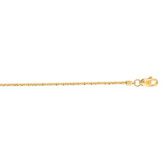 14 Karat Yellow Gold 1.1mm 20 Inch Sparkle Chain Necklace