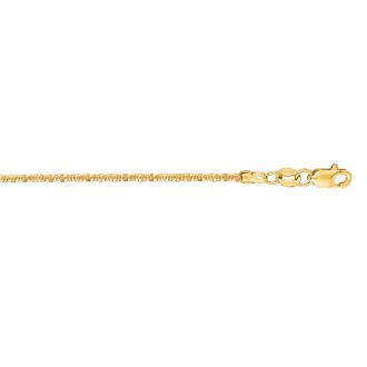 14 Karat Yellow Gold 1.5mm 16 Inch Sparkle Chain Necklace