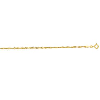 14 Karat Yellow Gold 1.7mm 16 Inch Singapore Chain Necklace