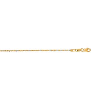 14 Karat Yellow Gold 1.5mm 18 Inch Sparkle Chain Necklace