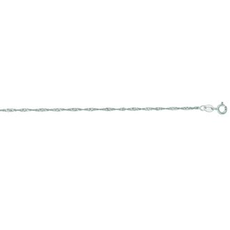 14 Karat White Gold 1.5mm 16 Inch Singapore Chain Necklace