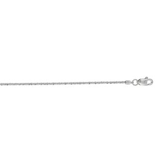 14 Karat White Gold 1.1mm 18 Inch Sparkle Chain Necklace