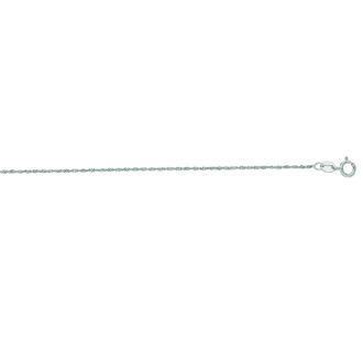 14 Karat White Gold 1.0mm 18 Inch Singapore Chain Necklace
