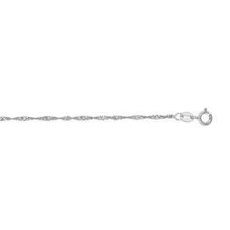 14 Karat White Gold 1.5mm 20 Inch Singapore Chain Necklace