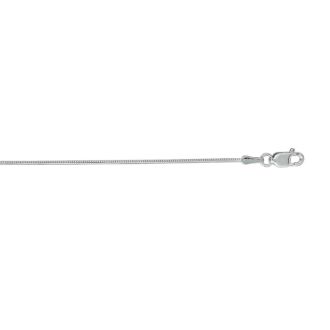 14 Karat White Gold 0.90mm 24 Inch Round Snake Chain Necklace