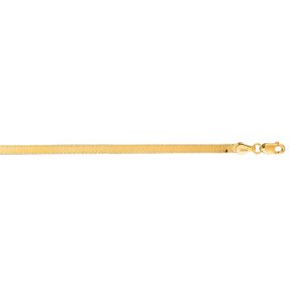 14 Karat Yellow Gold 3.0mm 7 Inch Imperial Herringbone Chain Bracelet