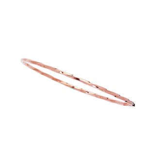 14 Karat Rose Gold 2.50mm 8 Inch Shiny Twisted Round Tube Stackable Bangle
