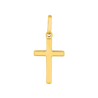 14 Karat Yellow Gold All Shiny Small Cross Pendant