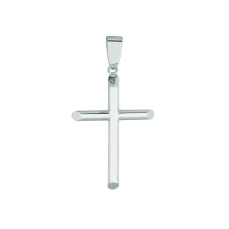14 Karat White Gold All Shiny Small Cross Pendant