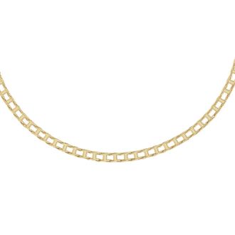 14 Karat Yellow Gold 5.0mm 20 Inch Shiny Railroad Style Men's Fancy Necklace