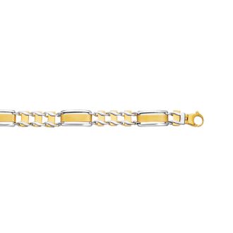14 Karat Yellow & White Gold 8.50 Inch Shiny Railroad Type Men's Rolex Bracelet