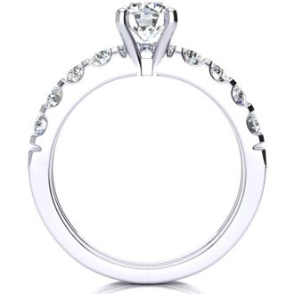 2 Carat Total Round Natural Diamond Engagement Ring and Wedding Band Set in 14K White Gold. Sizzling, Bright White Diamonds!