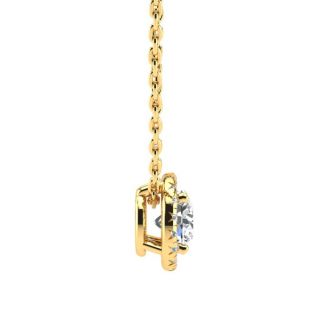 1 1/5ct Halo Diamond Necklace In 14K Yellow Gold