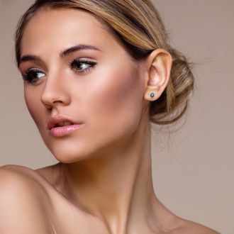 1 1/4 Carat Oval Shape Mystic Topaz and Halo Diamond Stud Earrings In 14 Karat Yellow Gold