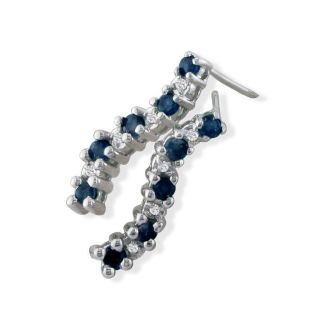 1/2ct Sapphire Journey Diamond Earrings in 10k White Gold