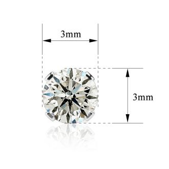 12 Point Single Diamond Stud Earring In 14 Karat White Gold