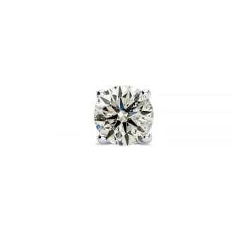 1/2 Carat Single Diamond Stud Earring In 14 Karat White Gold