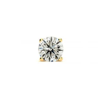1/4 Carat Single Diamond Stud Earring In 14 Karat Yellow Gold