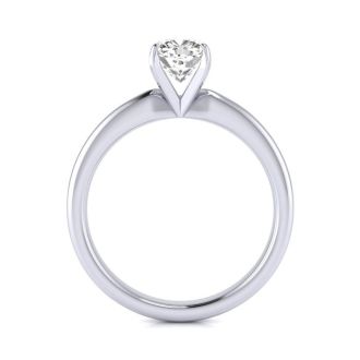 3/4 Carat Cushion Cut Diamond Solitaire Engagement Ring In 14K White Gold
