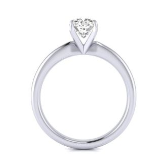 3/4 Carat Cushion Cut Diamond Solitaire Engagement Ring In 14K White Gold
