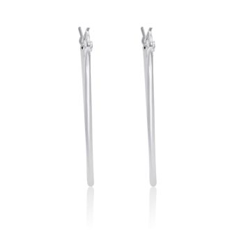 Sterling Silver 1.2MM Wide 1 Inch Hoop Earrings. Super Popular For Every Day Wear!