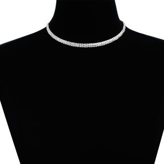 Sterling Silver 6MM Byzanite Chain Necklace, 16 Inches