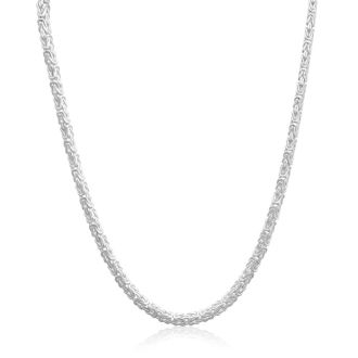 Sterling Silver 6MM Byzanite Chain Necklace, 20 Inches
