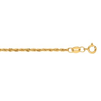 14 Karat Yellow Gold 1.5mm 18 Inch Light Weight Rope Chain