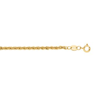 14 Karat Yellow Gold 2.0mm 16 Inch Light Weight Rope Chain