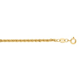 14 Karat Yellow Gold 2.0mm 20 Inch Light Weight Rope Chain