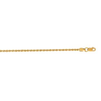 14 Karat Yellow Gold 2.0mm 18 Inch Solid Rope Chain
