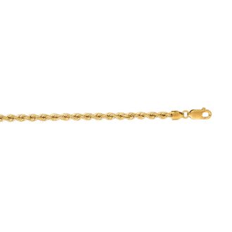 14 Karat Yellow Gold 3.0mm 8 Inch Solid Rope Chain